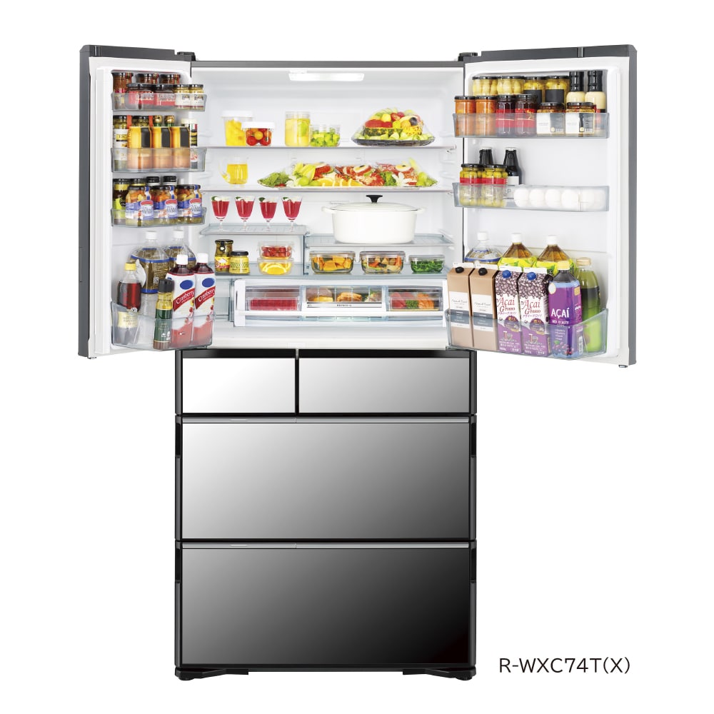 冷蔵庫（735L）R-WXC74T X(クリスタルミラー): キッチン家電