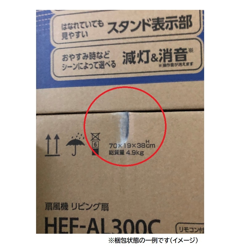 【アウトレット】扇風機(リビング扇 ACモーター搭載)HEF-AL300F なし