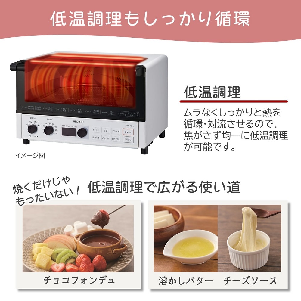 コンベクションオーブントースター HMO-F200 W(ホワイト): キッチン 