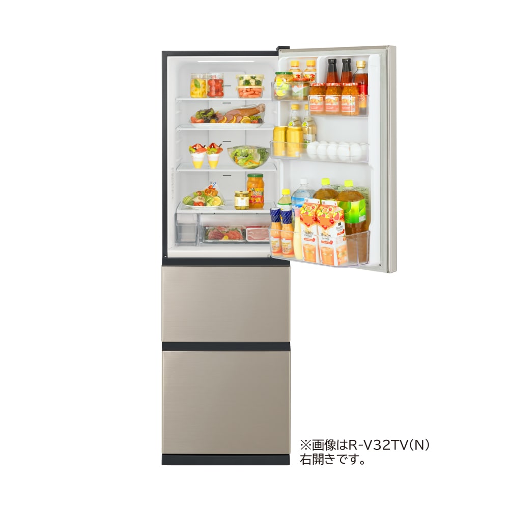 冷蔵庫（315L・右開き） R-V32TV W(ピュアホワイト): キッチン家電 
