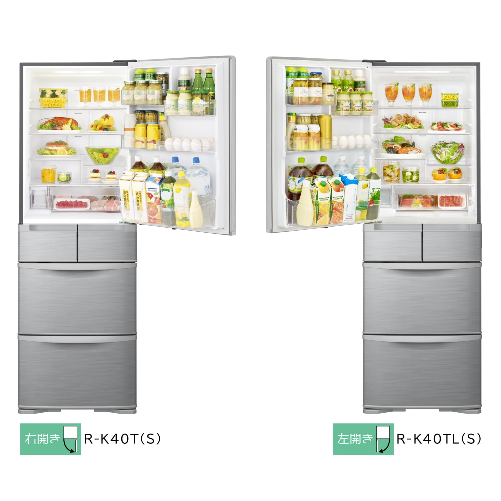 冷蔵庫（401L・左開き）R-K40TL S(シルバー): キッチン家電/日立の家電 