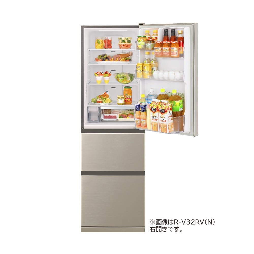 冷蔵庫（315L・左開き） R-V32RVL N(シャンパン): キッチン家電/日立の 