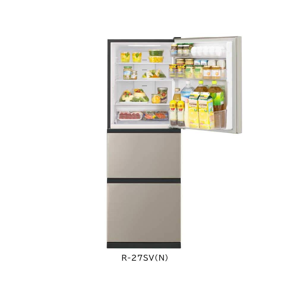 冷蔵庫（265L・右開き） R-27SV N(ライトゴールド): キッチン家電/日立 