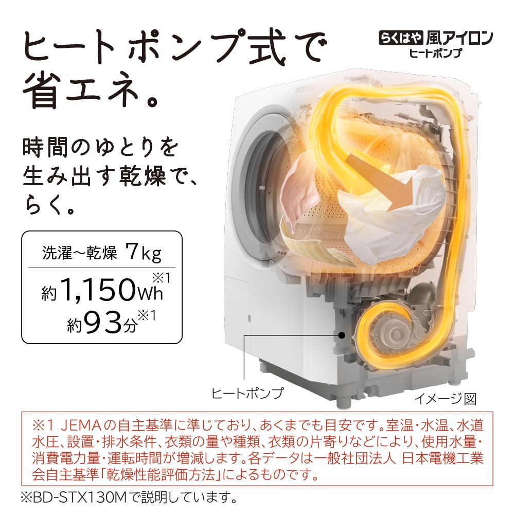 ドラム式洗濯乾燥機（洗濯:13kg・乾燥:7kg・右開き）BD-SX130MR