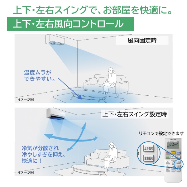 エアコン（3.6kW 12畳程度・単相100V）RAS-ER3626S W/SET(スター
