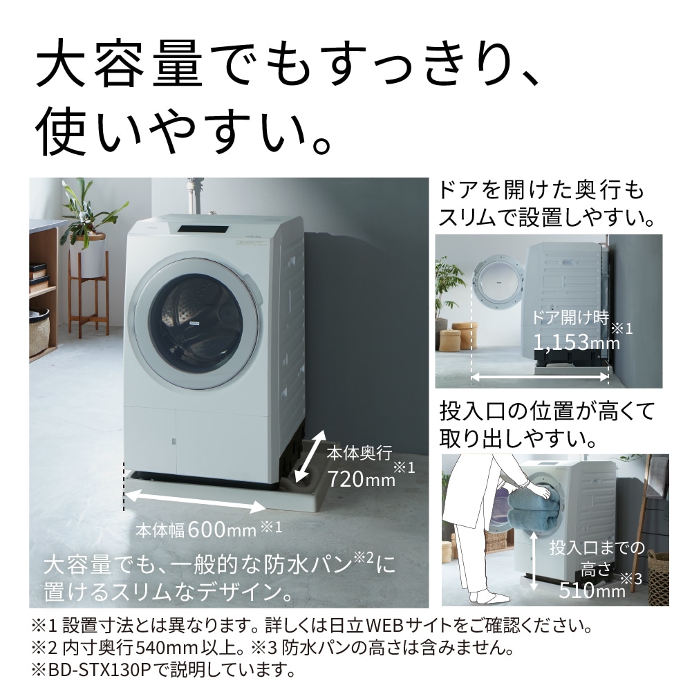 ドラム式洗濯乾燥機( ビッグドラム )BD-SVX120PL W ホワイト