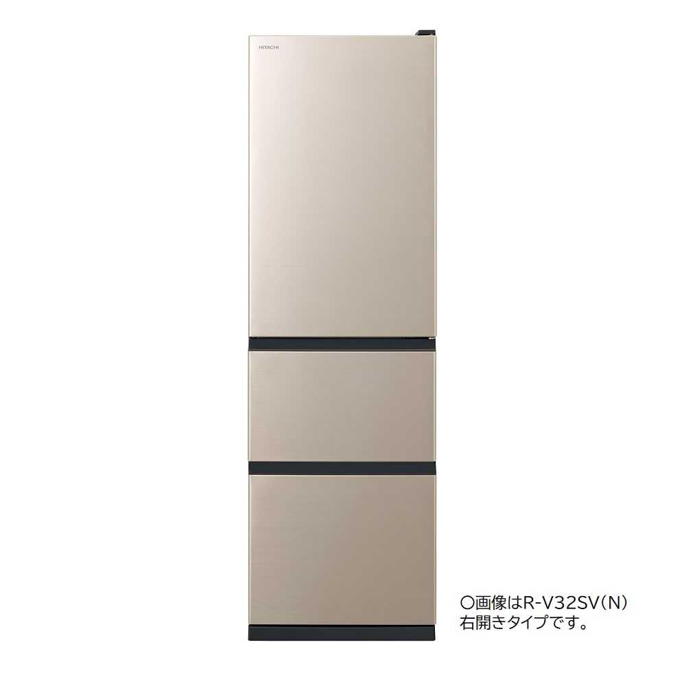 冷蔵庫（315L・左開き） R-V32SVL N(ライトゴールド): キッチン家電 