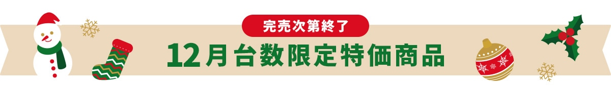 完売次第終了 12月台数限定特価商品